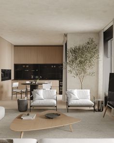 a living room filled with furniture and a flat screen tv on top of a wooden table