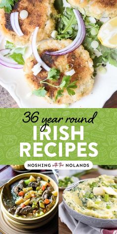 the cover of an irish recipe book with pictures of food on it and in bowls