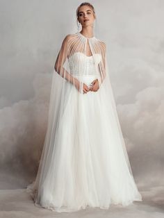 Tulle Cape, Catherine Deane, Vintage Inspired Wedding Dresses, Cape Wedding Dress, Unique Bride, Wedding Cape, Bridal Separates, White Wedding Dress, Bridal Cape