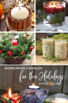 homemade candles for the holidays and christmas season