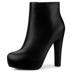 Shop Allegra K for faux leather round toe platform chunky heel ankle boots you are looking for, get more women's chunky heel for yourelf. Order now! Free Returns! Ankle Heel Boots, Platform Heels Boots, Chunky Heel Ankle Boots, Womens Chunky Heels, Platform Block Heels, Shoes Boots Ankle, Closed Toe Shoes, Ankle Heels, Ankle Boots Black