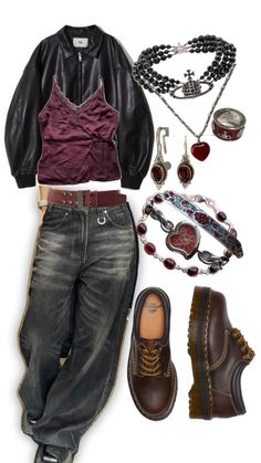 Basic Leather Jacket Outfit, What To Wear With A Leather Jacket, Robin Buckley Outfit Inspiration, Styling A Jean Jacket, How To Style A Leather Jacket, Deftones Concert Outfit, Leather Jacket With Dress, Style A Leather Jacket, 90s Grunge Fashion