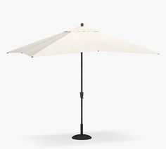 an open umbrella on a white background with the top half turned to show the base