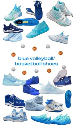 Blue Volleyball Shoes, Shoes Preppy, Basketball Rules, Volleyball Bag, Blue Basketball Shoes