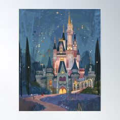 High-quality posters to hang in dorms, bedrooms or offices. Multiple sizes are available. Printed on 185gsm semi gloss poster paper. Additional sizes are available. Vintage Cinderella Castle Illustration Art Step back in time with this enchanting vintage illustration of Cinderella Castle, lovingly crafted in the iconic style of Disney artist Mary Blair. Rich colors, whimsical details, and a sense of nostalgia combine to create a magical piece that captures the essence of this artist's golden age. Princess Castle Painting, Vintage Disney Posters, Painting Jobs, Vintage Cinderella, Cinderella Art, Castle Medieval, Castle Illustration, Castle Painting, Baby Birthday Decorations