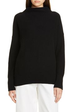 Vince Boiled Cashmere Funnel Neck Pullover | Nordstrom French Wardrobe Basics, French Wardrobe, Funnel Neck Sweater, Winter Capsule Wardrobe, Ladies Turtleneck Sweaters, Womens Turtleneck, Cashmere Cardigan, Wool Blend Sweater, Funnel Neck