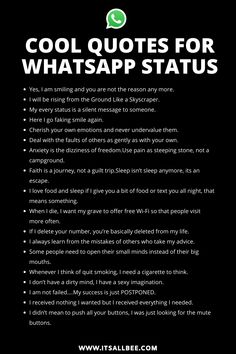 an advertisement for whatsapp status with the text cool quotes for whatsapp status