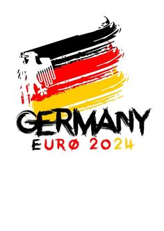 the logo for germany's soccer team, which is painted in black and yellow