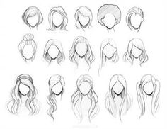 the various hairs and head shapes for each character in this video game, i have to draw