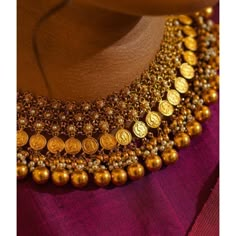 Gold Coin Necklace - South India Jewels Coin Necklace Gold Indian, Dubai Jewellery, Gold Coin Jewelry, Wedding Jewellery Designs, Temple Jewelry Necklace, Antique Necklaces Design, Modern Gold Jewelry, Antique Jewellery Designs, Jewelry Set Design