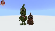 an image of a dog and alien in minecraft