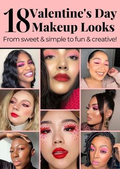 Fun Valentines Makeup, February Makeup Looks, Easy Valentine��’s Day Makeup, Valentines Day Makeup Looks Creative, Simple Valentines Makeup, Valentines Makeup Ideas Simple, Valentine’s Day Make Up Looks, Valentine’s Day Make Up, Valentines Day Makeup Creative