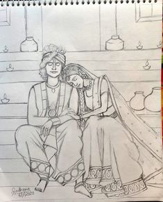 a drawing of two people sitting next to each other