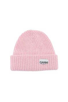 Beanie hat by Ganni crafted in ribbed mélange recycled wool blend knit with a fabric logo patch applied on the turn-up. Lined, one size fits all. Fabric Logo, High Heel Rain Boots, Versace Shop, Shoe Boot Sandals, Personalized Accessories, Tote Backpack, Beanie Hat, Handbag Backpack, Manolo Blahnik