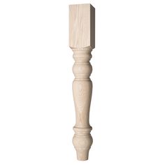 an unfinished wooden post on a white background