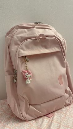 Cute Aesthetic School Bags, Hot Pink Backpack, Pink Backpack Aesthetic, School Bags Aesthetic, Coquette School Supplies, Coquette Backpack, Aesthetic School Bag, School Bag Aesthetic, Pretty Backpacks