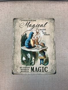 an advertisement for magic on the back of a chair