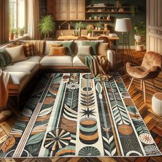 Ambesonne Boho High Density Long Fiber Poly Threads Decorative Area Rug Carpet & Reviews | Wayfair Area Rug Decor, Inspire Me Home Decor, Decoration Inspiration, Boho Living, Dark Orange, Boho Living Room, Garden Cottage, The Ranch, Rug Carpet