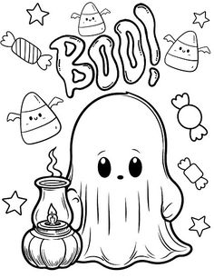 a black and white drawing of a ghost holding a lantern