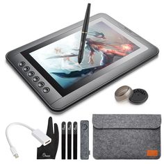 an image of a tablet with accessories on it