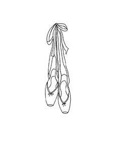 a pair of ballet shoes hanging from a string