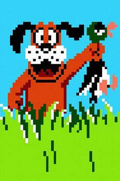 an image of a cartoon dog running in the grass with his paw up to its mouth