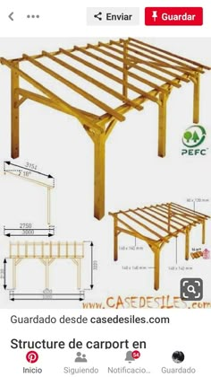 an image of a wooden structure with measurements for the top and bottom sections, including two sides