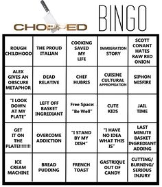 a game board with words on it that say chopped and the word's name