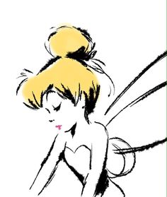 a drawing of a fairy with yellow hair