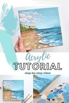 an easy acrylic painting technique for beginners to learn how to paint the ocean