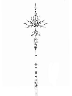 the cross is drawn in black and white, with intricate designs on each side of it