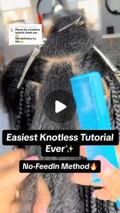 black_hair_court on Instagram: "Easiest knotless braids tutorial ever Follow @blackhaircourt_ for braids inspiration  . 💫Follow @touchedbycrys  . Note:if you want your video taken down from this page please dm. . .  Tag a friend Leave a comment . . 🎥 @pilothairstudio  . . . . . . . . . . . . . . .  #explore  #theshaderoom #blackexcellence #blackculture #blackgirlskillingit #themelaninshadesroom #blacktwitter #blackhollywood #blackqueens #balleralert #afrocentric #problack #themelaninshadesroom #blackhistory #darkskinwomen #melaninrich #blackhistorymonth#melaninqueens #blackdontcrack #blackownedclothing  #healthy_hair_journey #protectivestyles #unconditionedroots #blackunfiltered  #shareblackstories #blackexcellence #blackachievers #blackhaircourt" Crown Braids For Black Women, Crochet Braids Tutorial, Braiding Techniques, Natural Hair Problems, Diy Hairstyle, Braids Tutorial, Hair Education