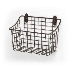 a metal basket with two handles on it