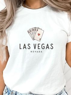 Las Vegas Nevada Poker Card Game Shirt Las Vegas Gambling, Old Vegas, Nevada Travel, Poker Card, Good Game, Travel Tees, Feeling Lucky