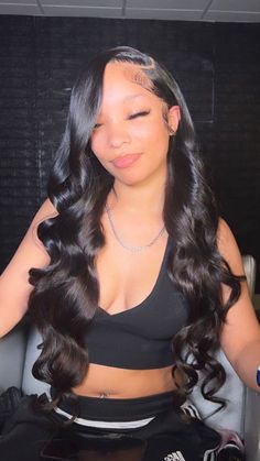 Frontal Wig Install Hairstyles, Closure Wig Styles, Side Part Wig With Curls, 28 Inch Wig, Side Part Quick Weave, Side Part Wig, Black Wigs