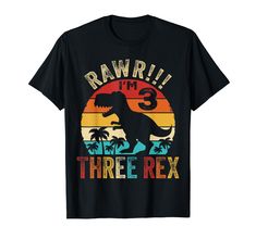 PRICES MAY VARY. Funny Three Rex 3rd years old vintage retro design idea for kids dinosaur t- rex apparel. Birthday party decorations for boys aged 3 who are big T Rex fans. Three Rex dinosaurs funny present for epic legend, dude, granddaughter, siblings, grandson, boy, girl, son, daughter, children, youth, kinder, student, teenager, nephew, niece, friend, sister on 3rd years birthday party. Lightweight, Classic fit, Double-needle sleeve and bottom hem Third Birthday Boys, 3rd Birthday Party For Boy, 3rd Birthday Shirt, Third Birthday Shirt, 3rd Birthday Boys, Boys Birthday Party Decorations, 2nd Birthday Gifts, Birthday Boys, Dinosaur Funny