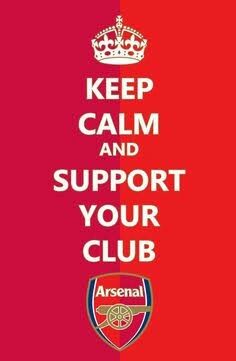 a red and white poster with the words keep calm and support your club