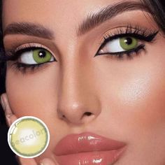 Yellow Green Eyes, Eye Lens Colour, Green Contacts Lenses, Green Colored Contacts, Colored Eye Contacts