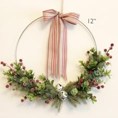 a christmas wreath hanging on the wall