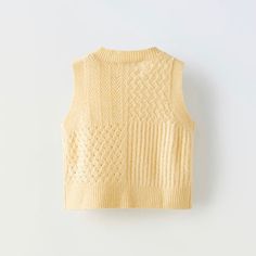 Nwt Zara Yellow Pointelle Knit Sweater. Size 13/14. Smoke Free And Pet Free Home. Winter Pointelle Knit Crew Neck Sweater Vest, Cotton Pointelle Knit Sweater Vest For Fall, Fall Cotton Pointelle Knit Sweater Vest, Fall Cotton Sweater Vest With Pointelle Knit, Beige Knitted Tops For Fall, Cute Beige Winter Tops, Cute Cream Knit Tops, Cute Pointelle Knit Tops, Zara Sweater Vest For Winter