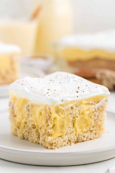 a piece of cake sitting on top of a white plate