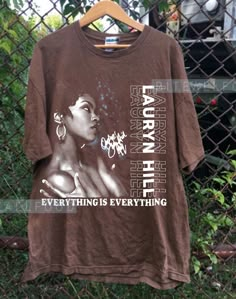 Lauryn Hill Everything is everything T-Shirt, 90's Lauryn Hill T-shirt, Retro Music  gift for men women unisex t-shirt : 100% Cotton (fiber content may vary for different colors) .: Medium fabric (5.3 oz/yd² (180 g/m .: Classic fit .: Runs true to size HOW TO ORDER Pick you favorite design. Review the size & color charts above FIRST and then select shirt size and color from the dropdown menu. Indicate the birthday year in the personalization box. Please note size measurements for t-shirts may differ +/- 1 inch due to the manufacturer. Colors may not exactly match what's shown on screen. Thanks for stopping by my shop. Feel free to reach out for any questions you may have. I appreciate your business. 90s Sitcoms Fashion, Lauryn Hill Concert Outfit Ideas, Lauryn Hill Shirt, 90s Hiphop Fashion Women, Cute Cheap Shirts, Plus Size Graphic Tees, Everything Is Everything, Vintage Shirt Design, Music T Shirt