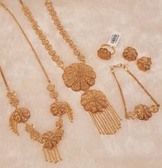 Bridel Jwellry Set Gold, Gold Necklace Set Bridal Dubai, Gold Bollywood Jewelry Sets Hand Set, Bollywood Gold Plated Bridal Necklace, Gold Bollywood Bridal Necklace Gift, Indian Gold Necklace Designs