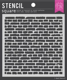 the crafter's workshop stencil square brick wall, 1x6