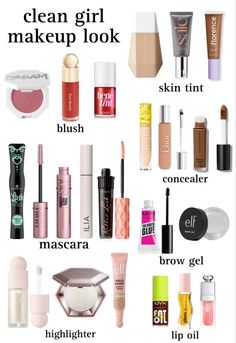 Clean Girl Make Up Look, Clean Girl Makeup Look, Clean Girl Makeup, Makeup Order, Makeup Bag Essentials, Cheap Makeup, Makeup Needs