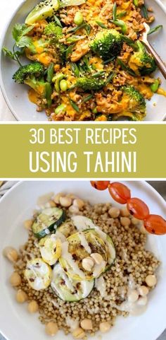 three pictures with different types of food and the words 30 best recipes using tahiti