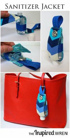 the instructions for how to make a sanitizer jacket bag from recycled materials