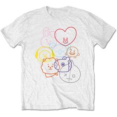 BT21 Faces Unisex T-Shirt Crafts For Mom, Bts Clothes, Bts Clothing, Cricut Free, Apple Logo, White Face, Line Friends, Tshirt Ideas, Must Buy