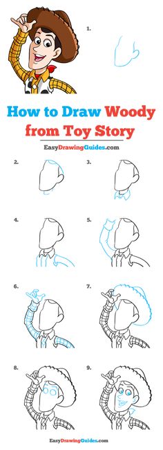 how to draw woody from toy story step by step drawing instructions for kids and adults