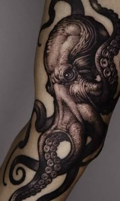 an octopus tattoo on the arm